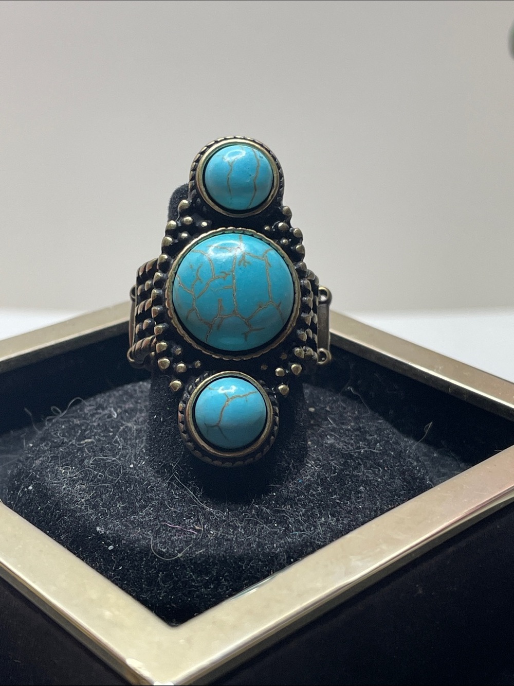 paparazzi Turquoise Blue Triple Bead Ring